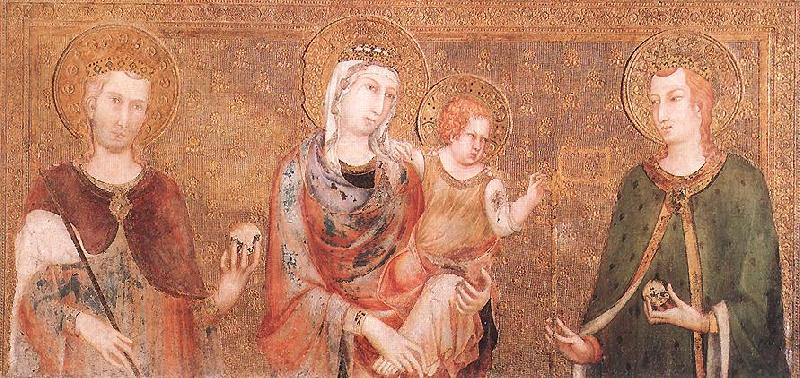 Simone Martini Madonna and Child between St Stephen and St Ladislaus oil painting picture